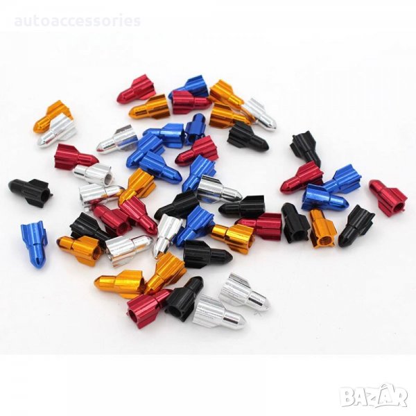 Капачки вентил тип ракета за велосипед 4бр-5цвята, снимка 1