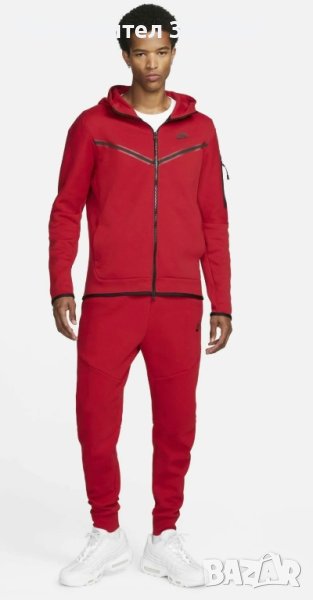 Нов мъжки червен екип Nike Tech Fleece, снимка 1