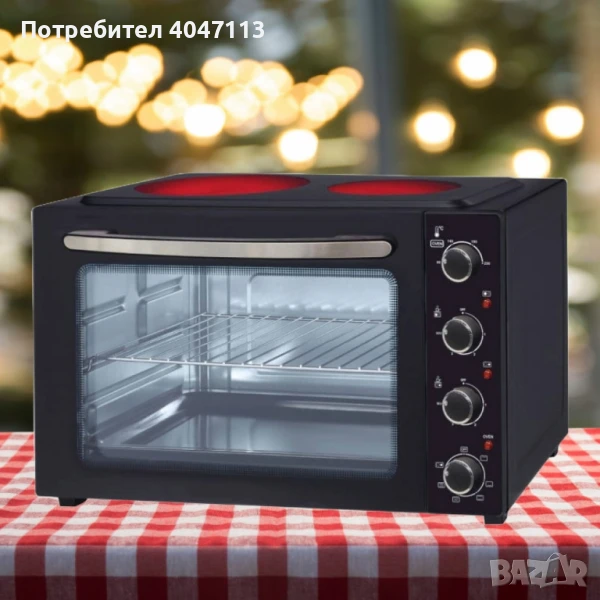 Готварска печка Voltz с 2 котлона с инфрачервен нагреватели 1000W и 1500W, 45л., снимка 1