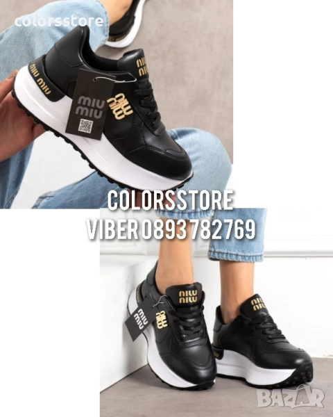 Дамски черни маратонки MiuMiu/BR54x, снимка 1
