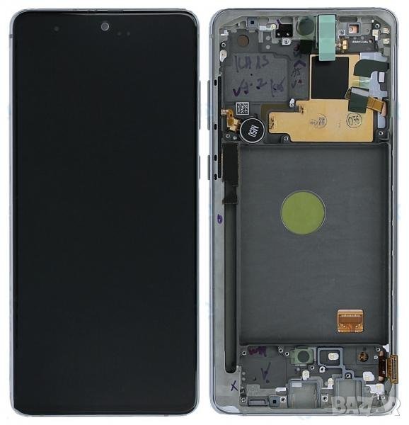 LCD Дисплей С РАМКА за Samsung SM-N770F / GH82-22055B Galaxy Note 10 Lite / Бял / Оригинал Service P, снимка 1