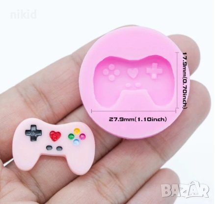 Мини джойстик контролер плейстейшън силиконов молд форма фондан шоколад смола, снимка 1