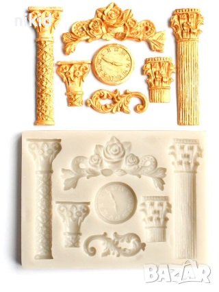 Колони часовник силиконов молд форма декорация торта фондан украса, снимка 1