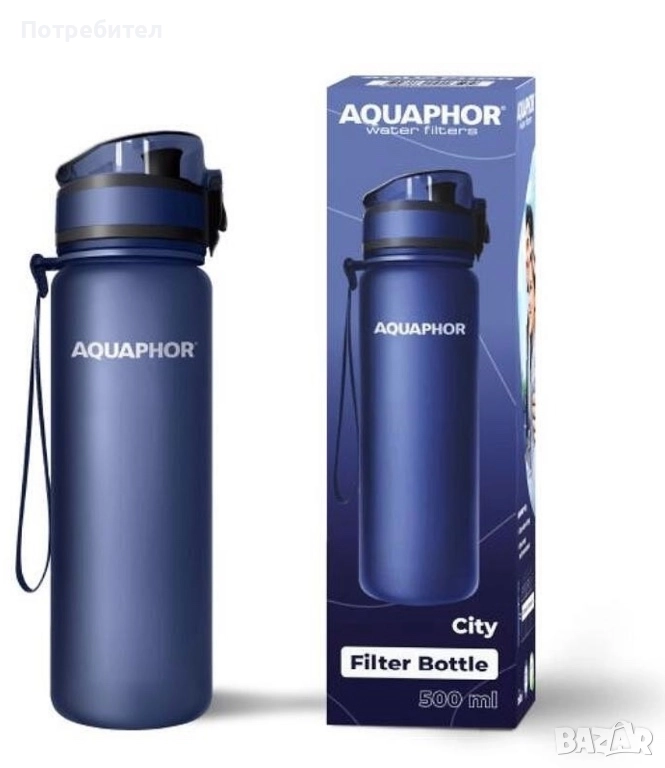 Бутилка Aquaphor Филтрираща City нави, снимка 1