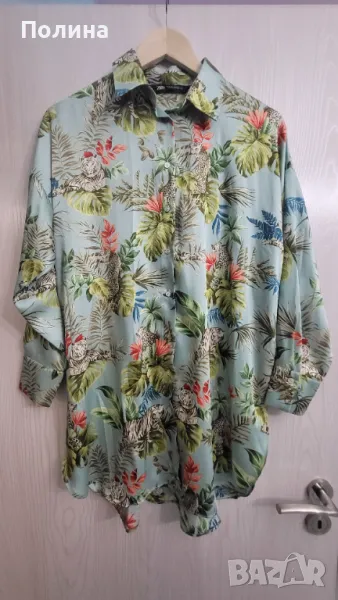 Сатенена риза рокля Zara XS, снимка 1