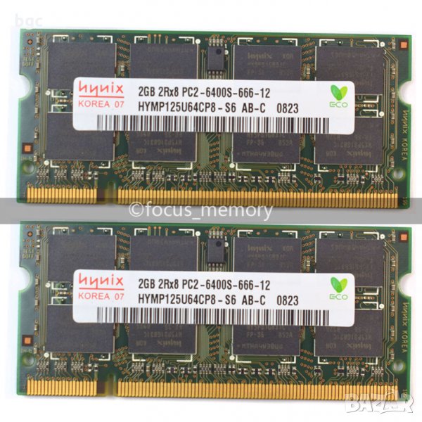 2GB Плочка SO-DIMM S0-DIMM 800MHz PC2-6400s Ram Памет за лаптоп Една 2GB S0-DIMM, снимка 1