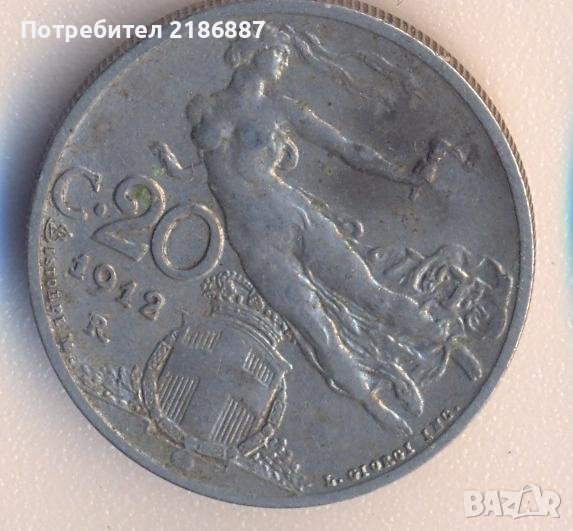 Италия 20 чентизими 1912 година , снимка 1