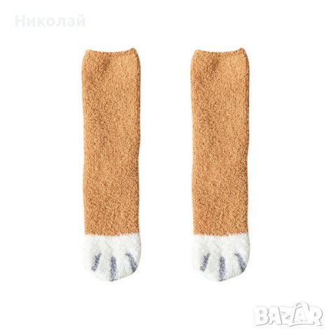 Чорапи котешка лапа , дебели чорапи котка, снимка 5 - Дамски чорапи - 43412837