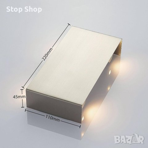 Lindby LED стенна лампа, вътрешна стенна лампа „Manon“ (модерна) от алуминиев алуминий за всекидневн, снимка 3 - Лампи за стена - 43940313