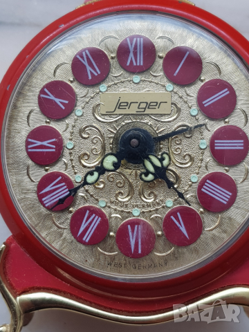 Стар будилник Jerger west germany, снимка 4 - Антикварни и старинни предмети - 36511806