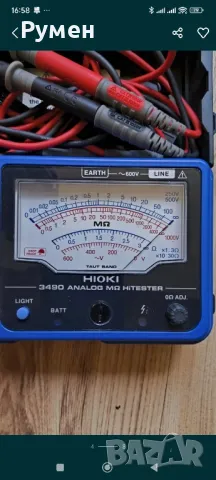 Японски аналогов тестер за измерване на изолационно съпротивление Hioki 3490, снимка 4 - Други инструменти - 49763724