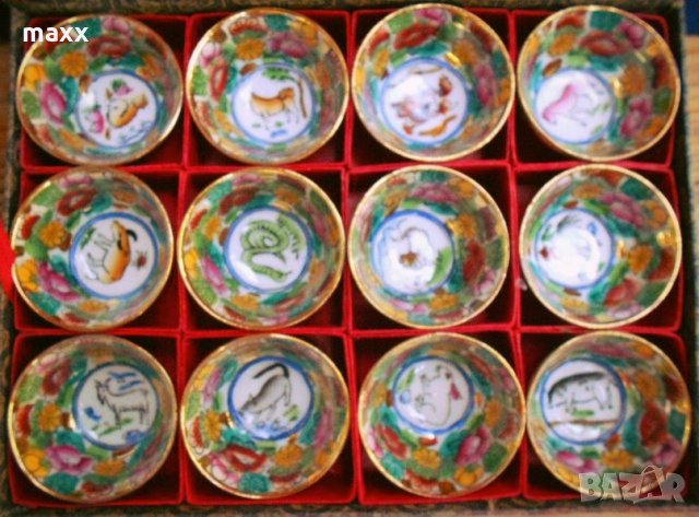 Китайски мини сервиз за чай със зодиакални рисунки 