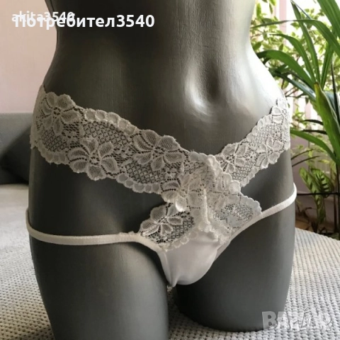 Черни и бели дамски бикини с дантела, снимка 5 - Бельо - 37730177