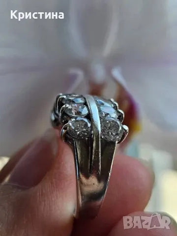 Красив сребърен пръстен , снимка 4 - Пръстени - 49136652