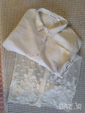 Детска дълга ризка с дантела