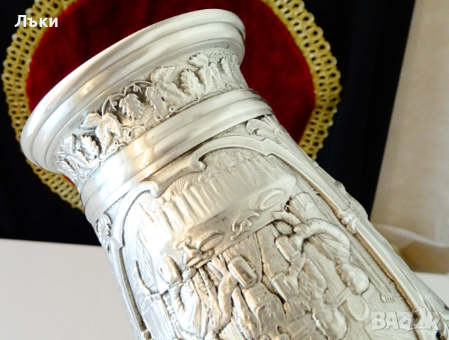 Чаша от калай,халба 400 мл.,картини шедьоври. , снимка 7 - Антикварни и старинни предмети - 51584967