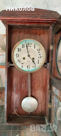 Стеннен часовник с махало, снимка 2 - Антикварни и старинни предмети - 48873515