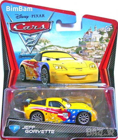 Количка Jeff Gorvette Cars 2 - Disney / Pixar , снимка 1 - Коли, камиони, мотори, писти - 37829368