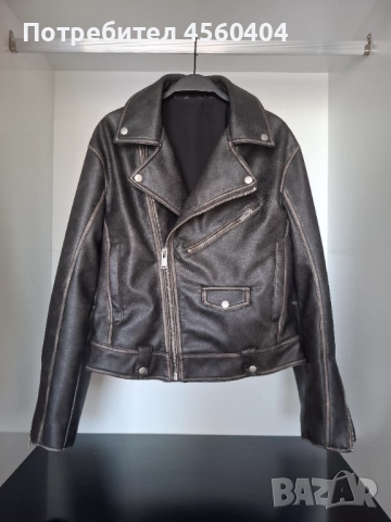 Мъжко кожено яке Biker от еко кожа модел на ZARA - ново