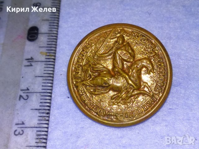 СТАРИННО ПОЗЛАТЕНО МЕТАЛНО КОПЧЕ с РИЦАР на КОН и НАДПИС МАЙСТОРСТКА ИЗРАБОТКА 41042, снимка 4 - Антикварни и старинни предмети - 43545654