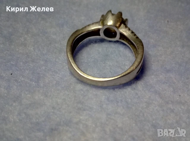 ЕМАЙЛИРАН СКЪПОЦЕНЕН СРЕБЪРЕН ПРЪСТЕН СРЕБРО S925 с ЮВЕЛИРНО ФАСЕТИРАН БЛЕСТЯЩ ЦИРКОН 47544, снимка 8 - Пръстени - 50489280