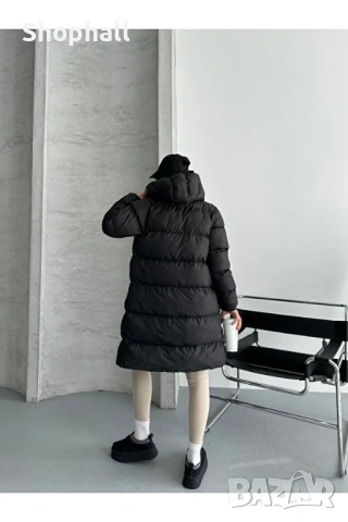 Дамско дълго яке с качулка. Размер 38., снимка 4 - Якета - 53151976