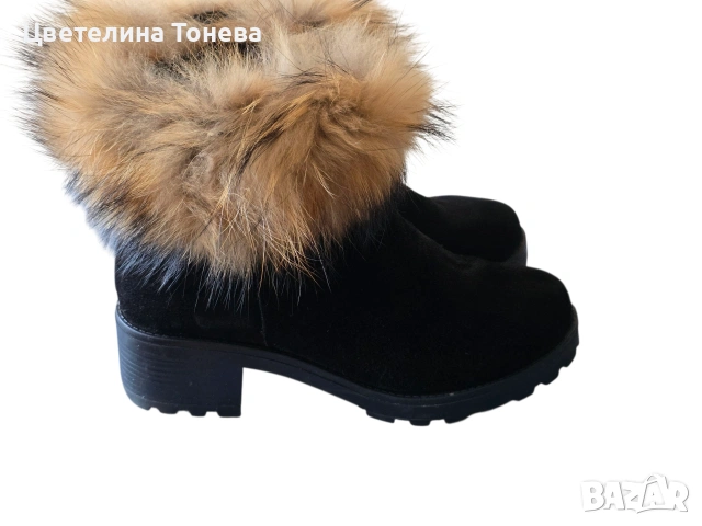 велурени боти 38 н, снимка 2 - Дамски боти - 53602558