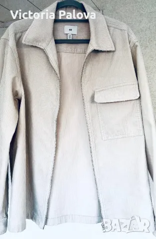 Джинсова връхна риза-яке H&M унисекс, снимка 3 - Ризи - 48782851