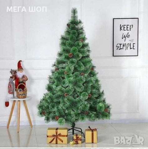 Елха естествено зелена с шишарки