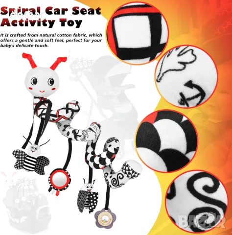 Играчки за столче за кола за бебета, 0-6 месеца, активност за количка, снимка 5 - Други - 50267098