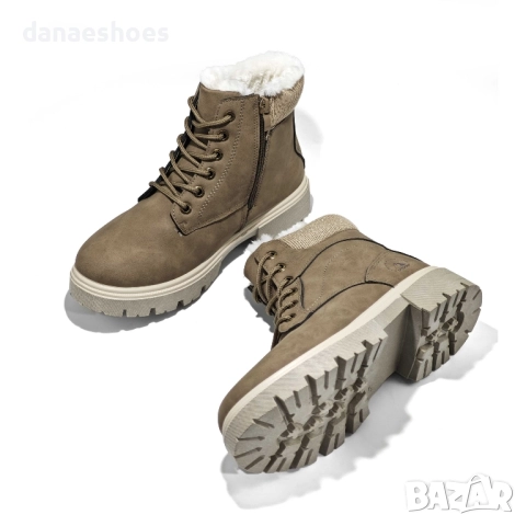 Дамски боти с грайфер в цвят какки, снимка 3 - Дамски боти - 52309853