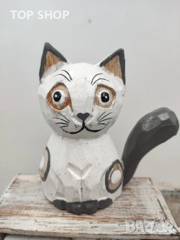 Органайзер котка дърворезба Индонезия, снимка 2 - Декорация за дома - 48830205