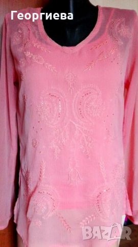 Красива блуза с бродерия от мъниста и пайети🌹👚 S/M,M👚🌹 арт.084, снимка 1 - Блузи с дълъг ръкав и пуловери - 27488600