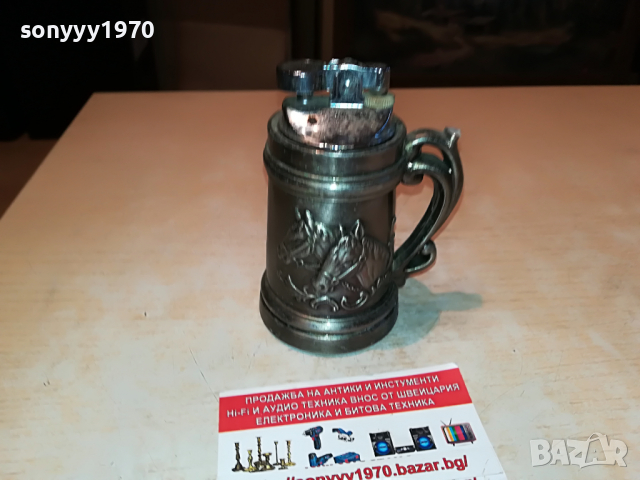 запалка халба с коне-внос англия 2404221104, снимка 5 - Антикварни и старинни предмети - 36549180