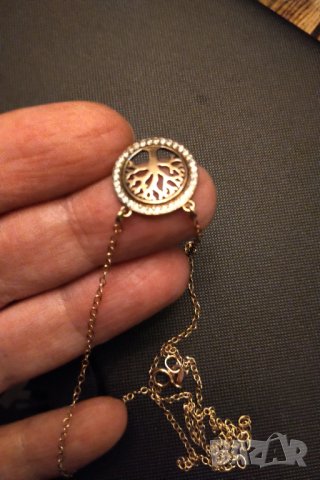 Намален Сребърен позлатен синджир с висулка , снимка 4 - Колиета, медальони, синджири - 33262332