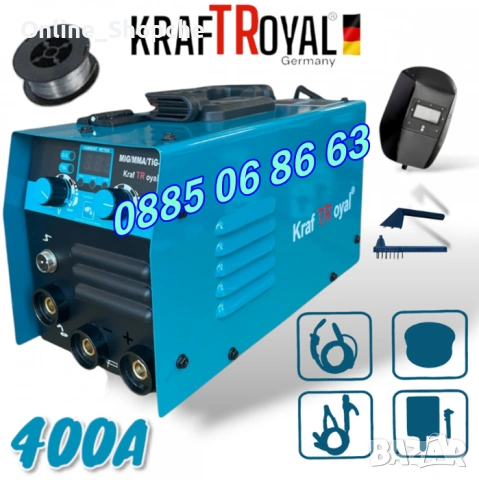Инверторен Електрожен 400А с телоподаващо, Заваръчен Апарат MIG, MMA, снимка 2 - Други инструменти - 53261815