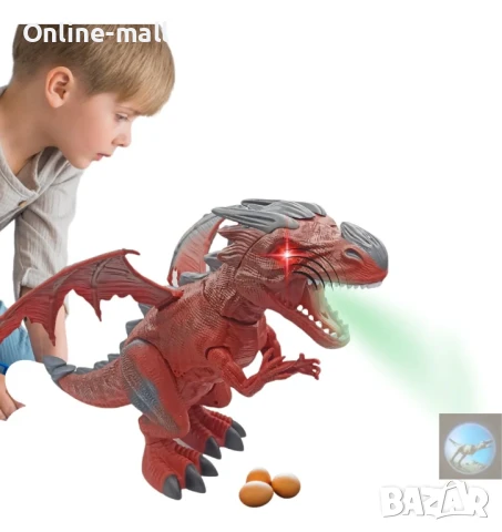 Интерактивен дракон с ефекти- Движещ се, свети, ръси пара и снася яйца, снимка 2 - Образователни игри - 51206357