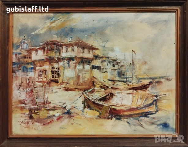 Картина "Несебър", худ. Димитър Величков, 1999 г.
