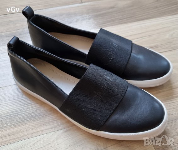 Дамски кожени обувки Calvin Klein Morina - 36/37, снимка 3 - Пантофи - 37485698