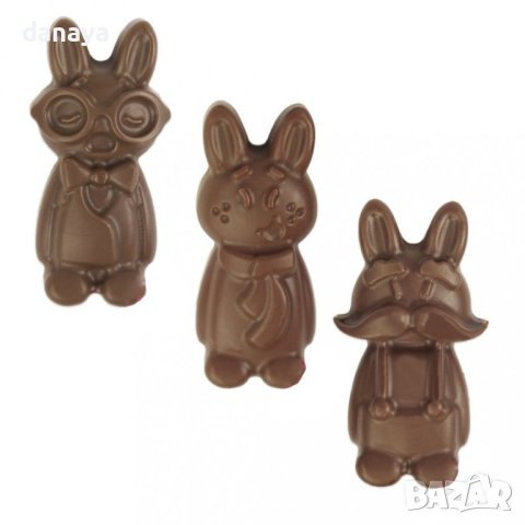 4380 Силиконова форма за бонбони Зайчета, снимка 2 - Форми - 43785351