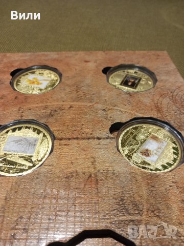 Колекция от 10 позлатени плакети с картините на Леонардо да Винчи, снимка 8 - Нумизматика и бонистика - 43715791