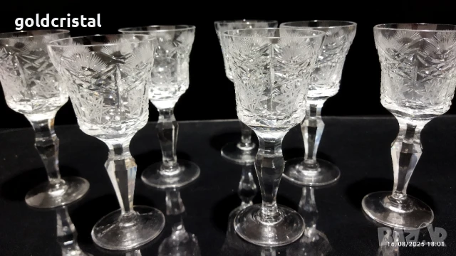 кристални чаши за ракия, снимка 2 - Антикварни и старинни предмети - 51411204