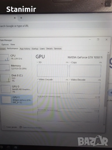 Лаптоп Acer VX15 15,6 video 1050TI , снимка 5 - Лаптопи за дома - 53220628