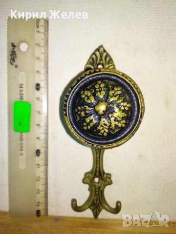 СТАРА КРАСИВО ФЛОРАЛНО ОРНАМЕНТИРАНА БРОНЗОВА РЕТРО ЗАКАЧАЛКА За ПОРТМАНТО 42745, снимка 6 - Антикварни и старинни предмети - 43827938