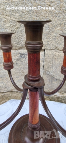Масивен бронзов свещник , снимка 6 - Други стоки за дома - 52228166