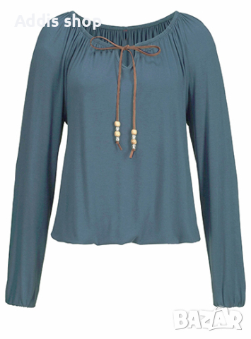 Модифицирана дамска блуза - деколте с връзки, 3цвята , снимка 5 - Блузи с дълъг ръкав и пуловери - 44858559