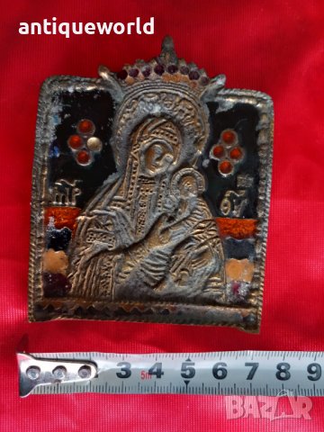 Изключително Рядка Нагръдна Руска ИКОНА Емайл, РТОВ, снимка 5 - Антикварни и старинни предмети - 43878811