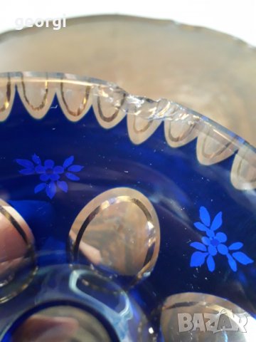 Кристална ваза с позлата Bohemia , снимка 6 - Декорация за дома - 32652371