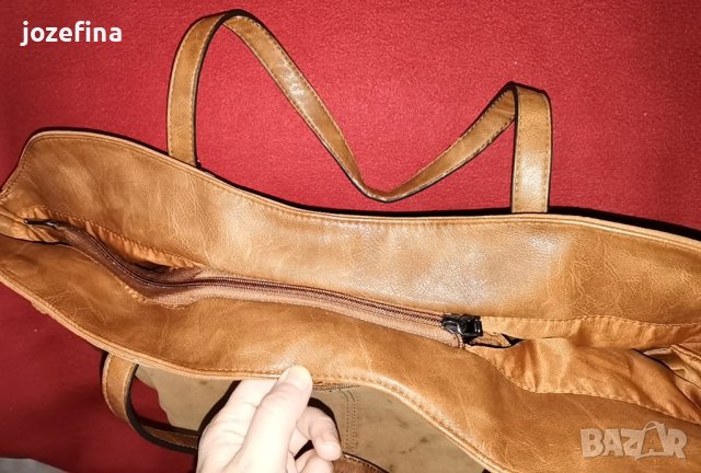 Дамска кожена чанта от естествен набук, снимка 6 - Чанти - 43300045