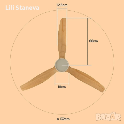 Таванен вентилатор с LED светлина -50% отстъпка -  Brizy Bright Ceiling Fan. , снимка 10 - Вентилатори - 51467184